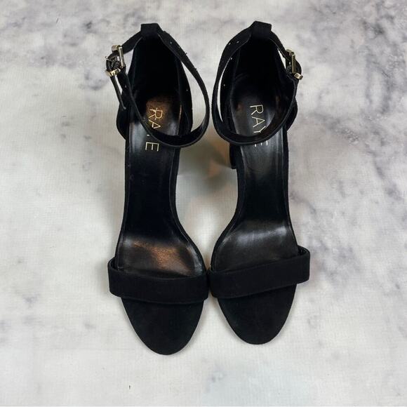 Raye x Anthropologie Genesis Crystal Dot Heel Black Suede Sandals - Picture 3 of 12